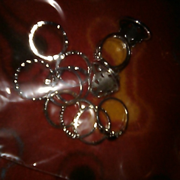 Sz 3-8 silvertone rings stackable and Bohemian-ind - Picture 3 of 8